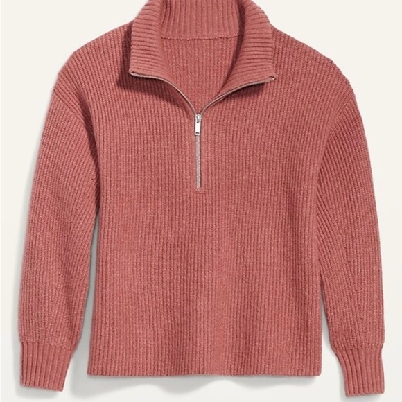 Rib-Knit Quarter-Zip Sweater NWOT XS - Picture 1 of 7
